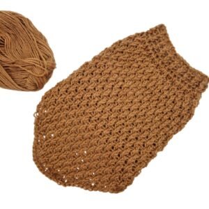 Brown Textured Crochet Dog Sweater Pullover for Small Pets