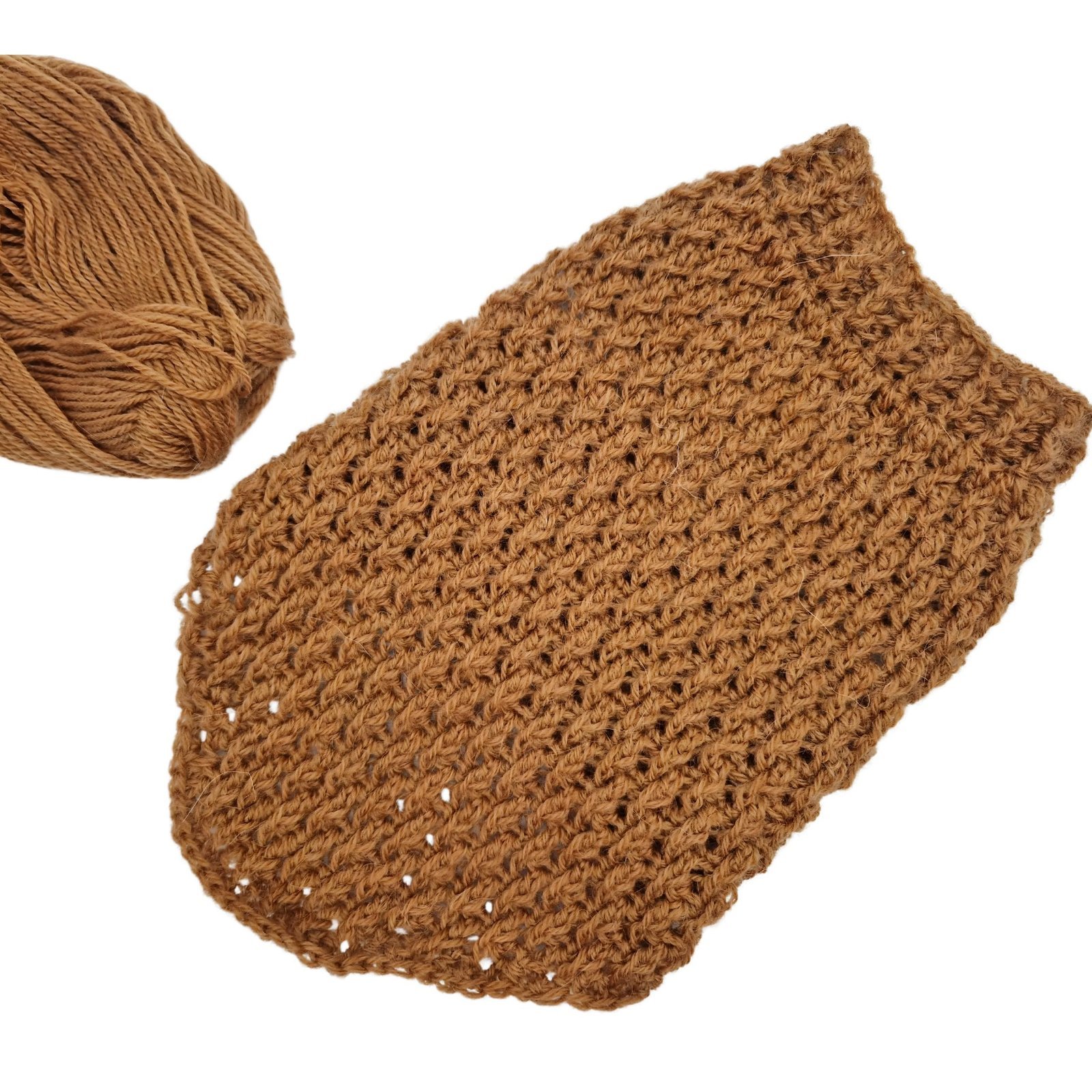 Brown Textured Crochet Dog Sweater Pullover for Small Pets