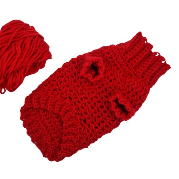 Handcrafted Red Crochet Dog Sweater with Leg Openings