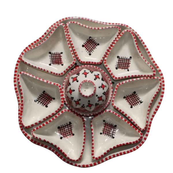 Handmade Moroccan Ceramic Serving Set with Large Platter and Appetizer Bowls