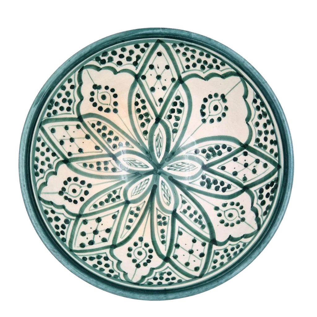 Handcrafted Moroccan Ceramic Bowl with Traditional Geometric Design Image 3