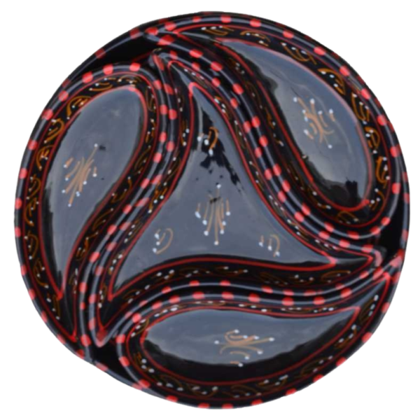 Handmade Ceramic Serving Platter Set with Hand Painted Modular Compartments