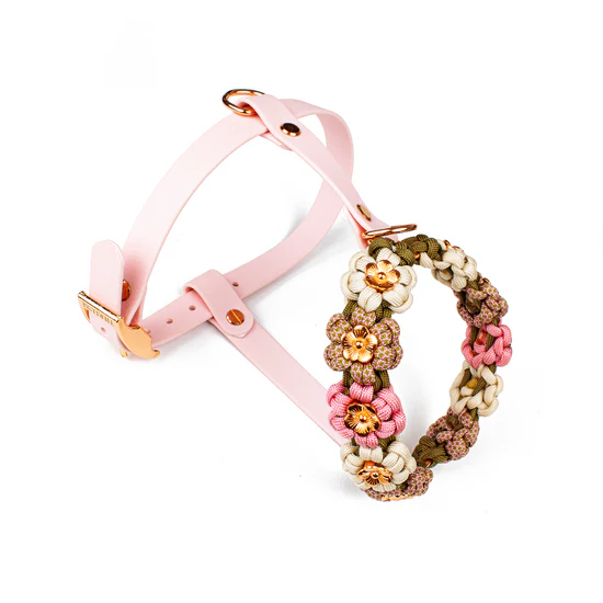 Imgi 86 HundegeschirrTierluxeBlumenParacordPink