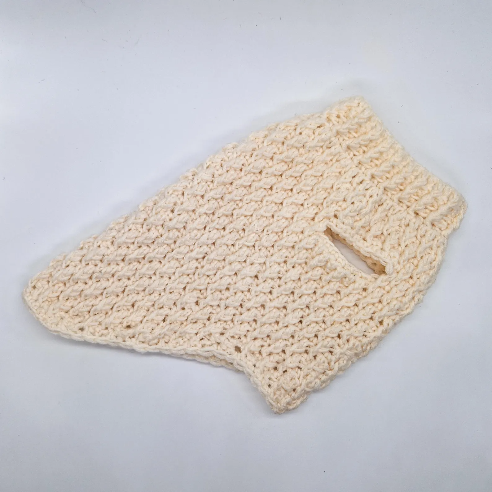 Cream Textured Crochet Dog Sweater Pullover for Small Pets Image 2