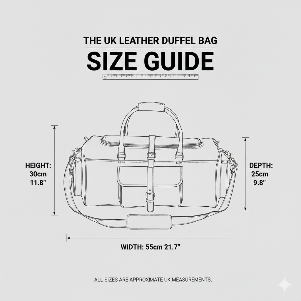 24 Inch Rugged Leather Weekend Duffle Bag, Multi Pocket Holdall, Dark Cocoa Brown Image 4