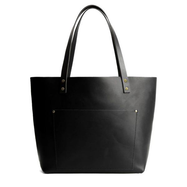 Classic Black Pebbled Leather Tote Bag, Large Women’s Shoulder Bag